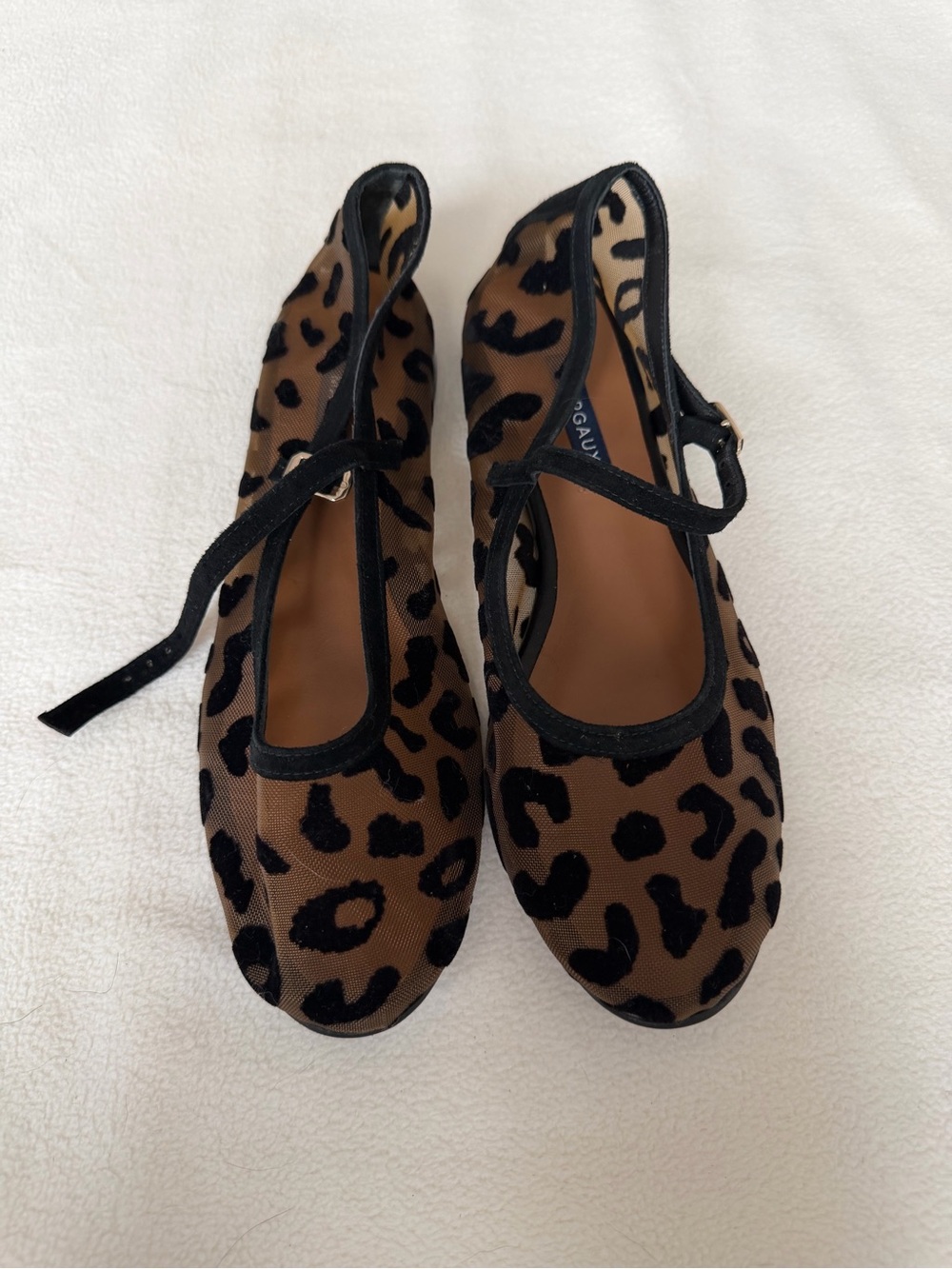 Margaux Leopard Mesh Mary Jane Flats - Brown & Black